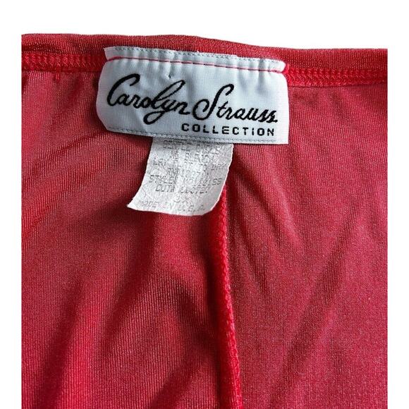 Vintage Carolyn Strauss Collection Coral Maxi Dress Sz 3X Sleeveless Shimmery - Picture 3 of 6